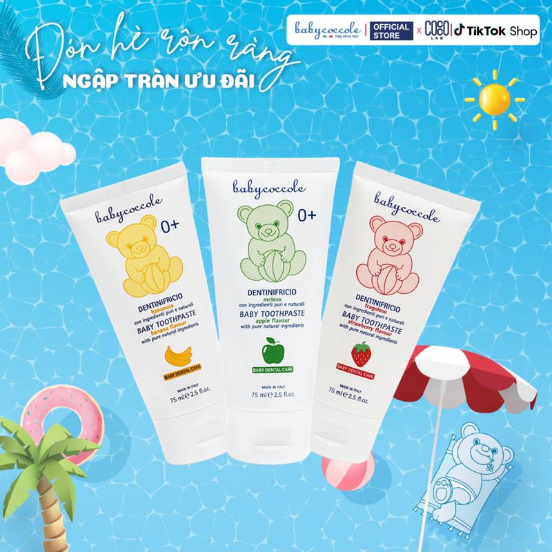 Kem đánh răng cho bé Babycoccole nuốt được 30ml/75ml