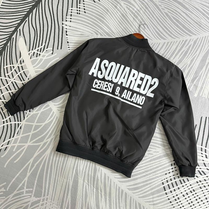 Áo Khoác Gió D Q Bản In , 2 Khoá Trước , Hàng 2 Lớp Bo Gân Cho Nam Nữ Menswear Jacket