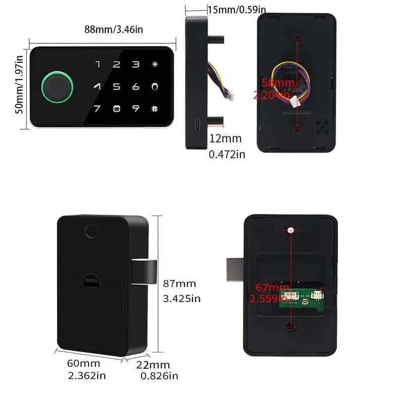 Smart Door Lock, APP Fingerprint Smart Drawer Cabinet Invisible Lock, IC Card Unlock Cabinet Furniture Electronic Keyless Sensor Lock 1