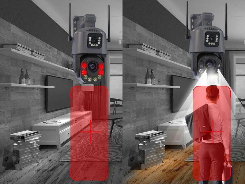 Product Introduction of Dual Lens Dual Screen 50x 30X Zoom 6MP Wifi PTZ IP Camera Outdoor Human Detection Wireless CCTV Security Surveillance Camera 2K 20