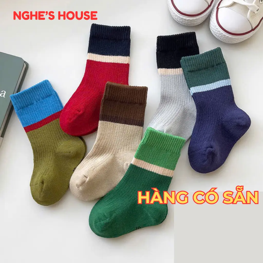 Tất 2 Màu Dày Dặn Dành Cho Bé Trai Bé Gái Từ 0 đến 3 tuổi