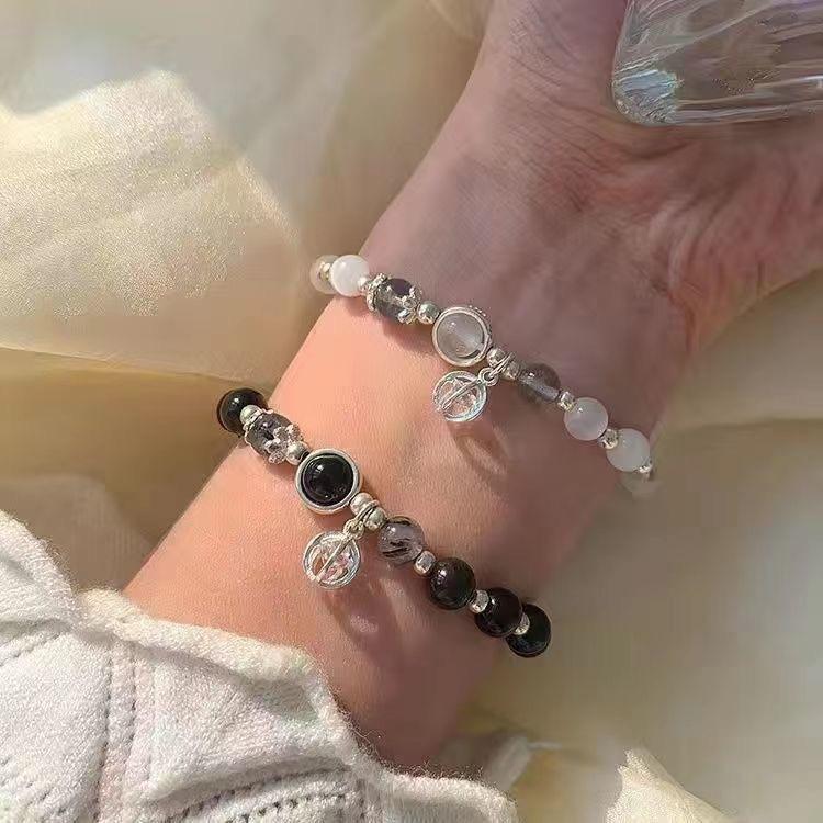 Vòng Tay Mắt Mèo Quả Cầu Zircon Màu Đen, Dành Cho Nữ, Vòng Tay Hạt Tròn, Phong Cách Tươi Mới Mùa Hè, Thanh Lịch Và Làm Sáng, Bạn Thân, Hàng Mới Về 2