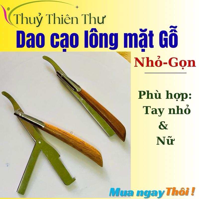 (Tặng 1Lam) Dao cạo lông mặt cán gỗ Nhỏ và Gọn, thay lưỡi - Cạo Râu