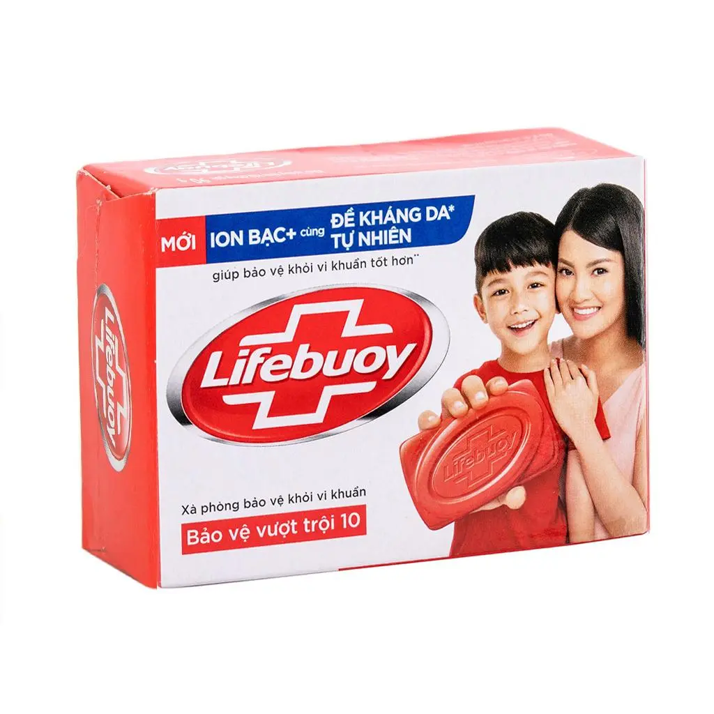 Xà bông cục Lifebuoy bảo vệ vượt trội 90g giúp bảo bệ bạn và gia đình khỏi 10 loại bệnh gây hại sức khỏe