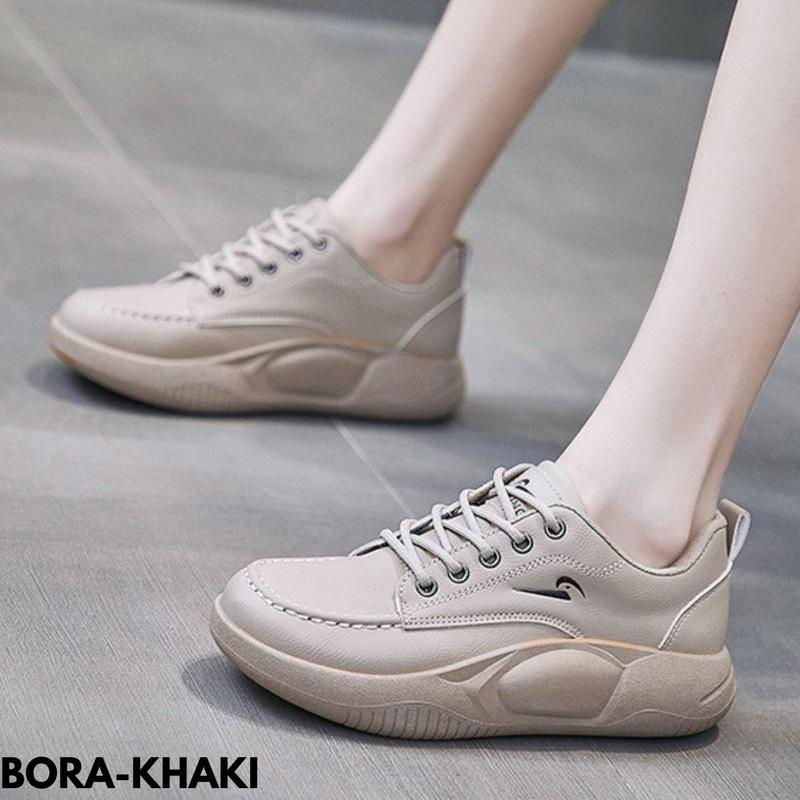 Sepatu Wanita Moderen Cantik Sneakers Viral Comfy Ootd Fashion Bahan Pu  Bora 5