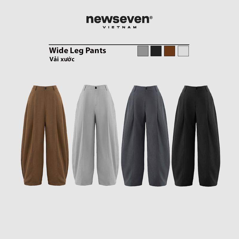 [HAININH] Quần Dài Ống Rộng Vải Xước NEWSEVEN Wide Leg Pleated Pants QD.433