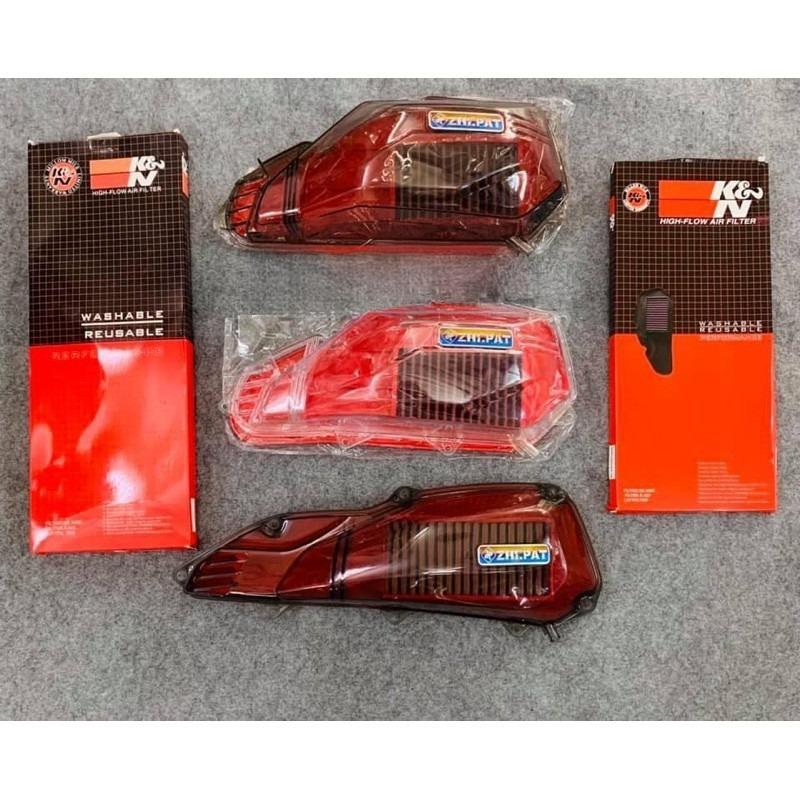 Combo ốp lọc gió (pô e) trong suốt + lọc gió thép KN + tem titan Zhipat Phụ Tùng Cao Su