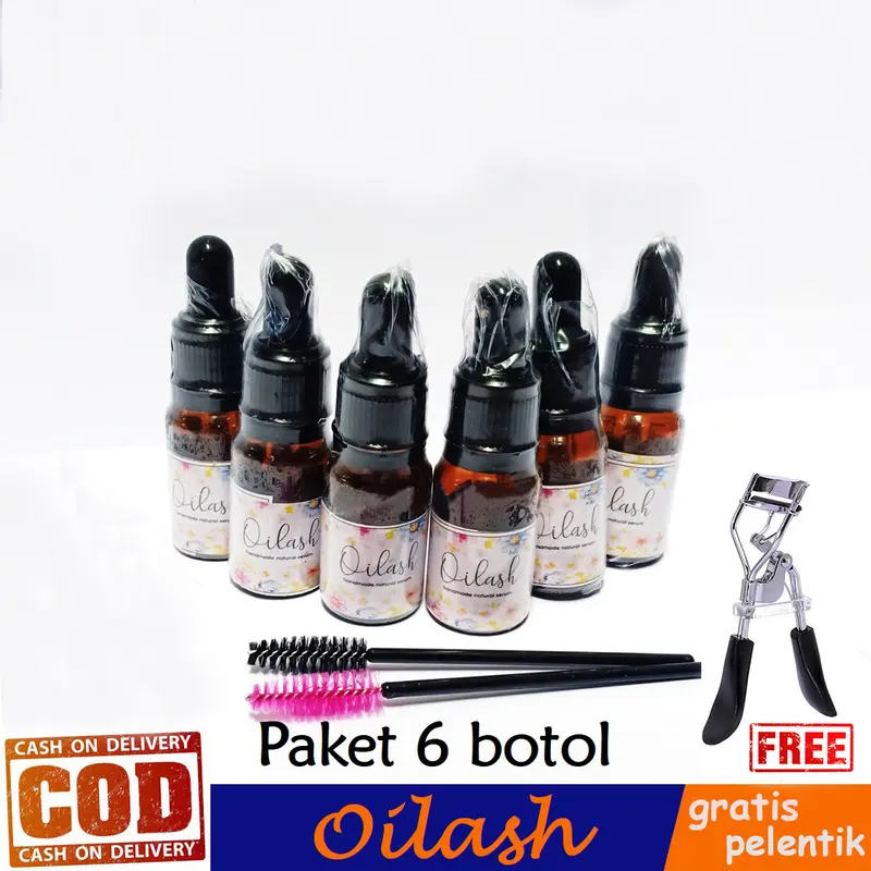 ( GRATIS EYELASHCURLER ) PAKET 6PCS OILASH SERUM PENUMBUH PEMANJANG BULU MATA DAN ALIS 0