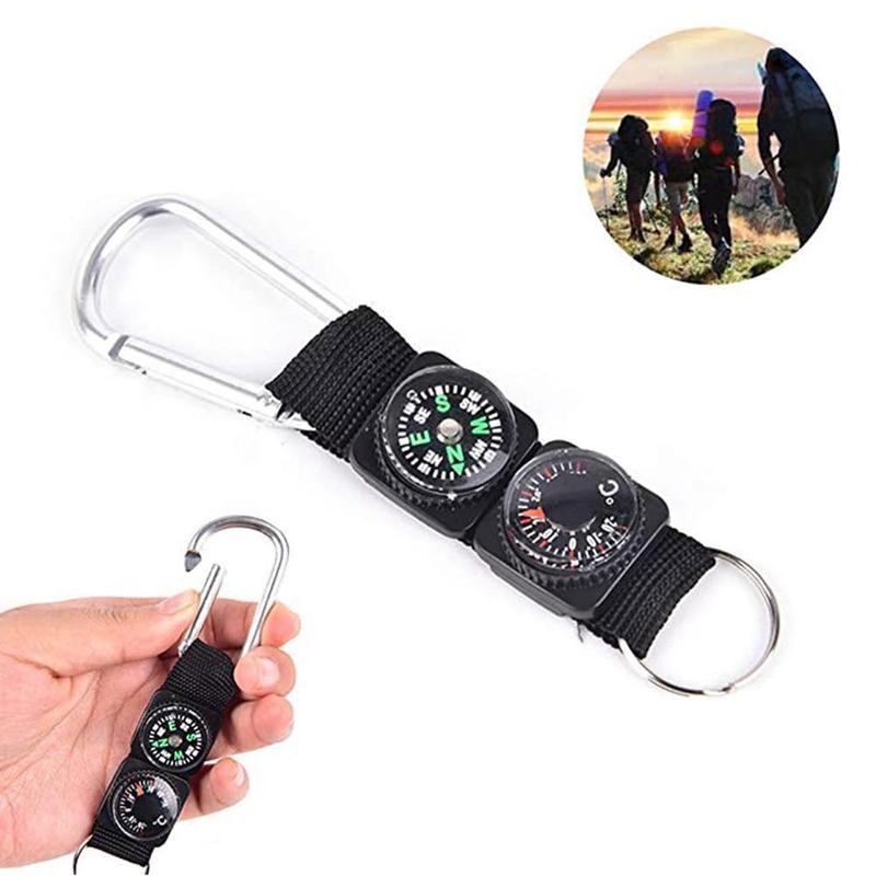 Product Introduction of Mini Pelbagai fungsi 3 Dalam 1 Gancu Kompas, dengan Rantai Kunci, Mudah Alih, Sesuai untuk Kembara Berjalan Kaki, Termasuk Wisel, C5A8, 1 Keping 32