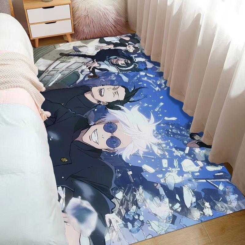 Product Introduction of Bedroom Bedside Rug Jujutsu Kaisen Satoru Gojo Itadori Yuji Ryomen Sukuna Indoor Floor Decor Anime Large Area Rug Living Room Carpet Kitchen Mat Bath Mats 22
