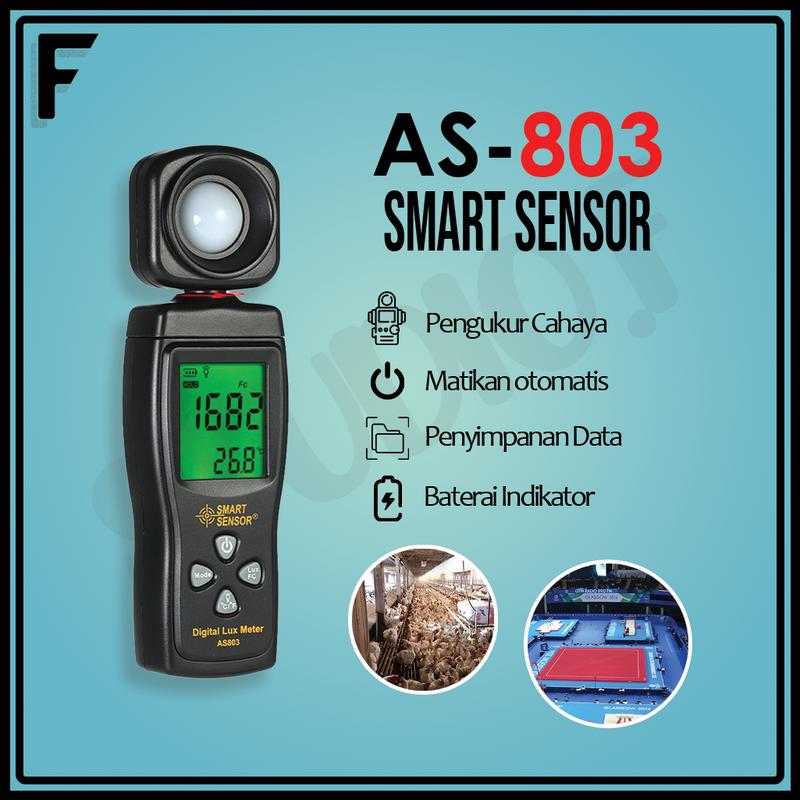 Digital Lux Meter AS803 Meteran Cahaya Tester Smart Sensor Uji Cahaya 0