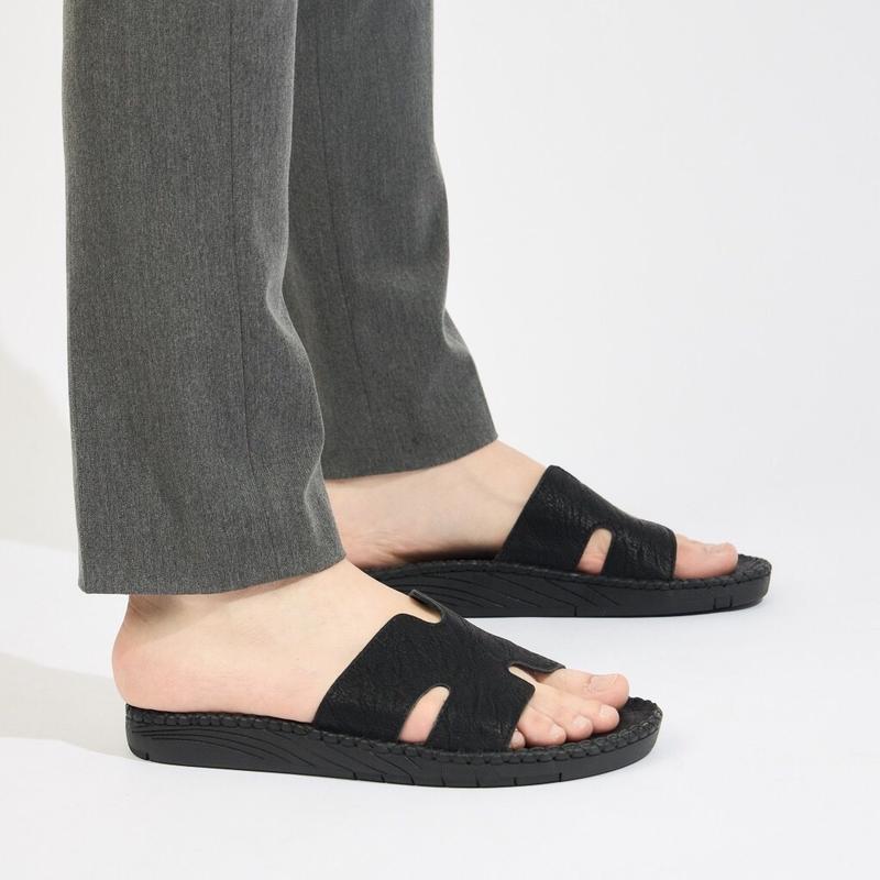   Tri Ân  Dép Nam DOCTOR Quai chữ K khâu chỉ toàn bộ - Dép Nam đế răng cưa quai ngang da sáp mềm- Lót da cùng tông - Slipper DéP Nam Đế Bằng DéP Nhung Sandal dép  bánh 