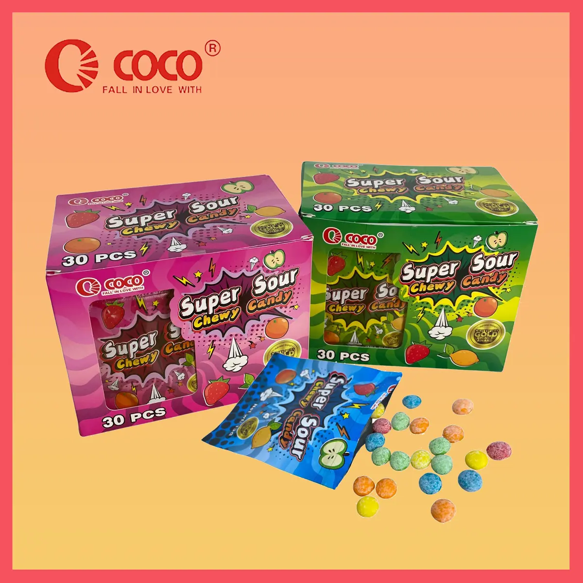 COCO Chewy Candy Sour Head 30pcs Per Inner Box - TikTok Shop Philippines