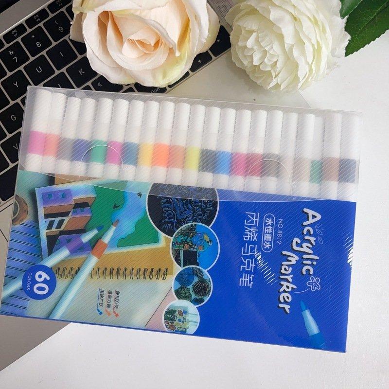 Hộp Màu Acrylic Marker 60 Màu - Hộp Bút Màu Acrylic Cao Cấp Cho Bé Tập Tô - Đồ Chơi, Toy 1