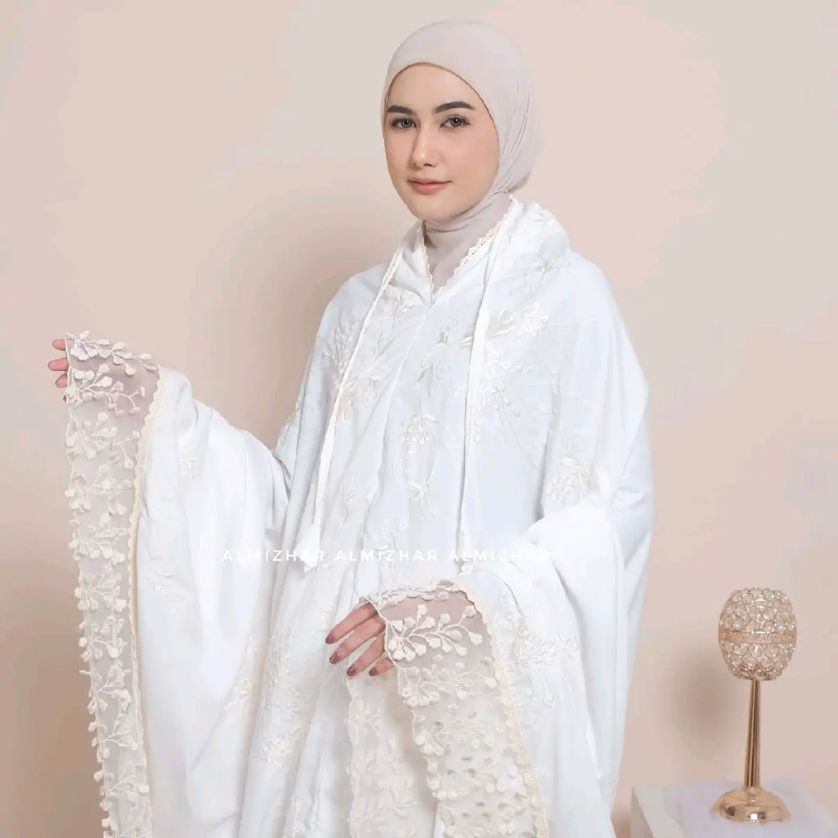 SHAZFA - Mukena Dewasa Bordir Renda Tile Jumbo Mewah Kanaya Series