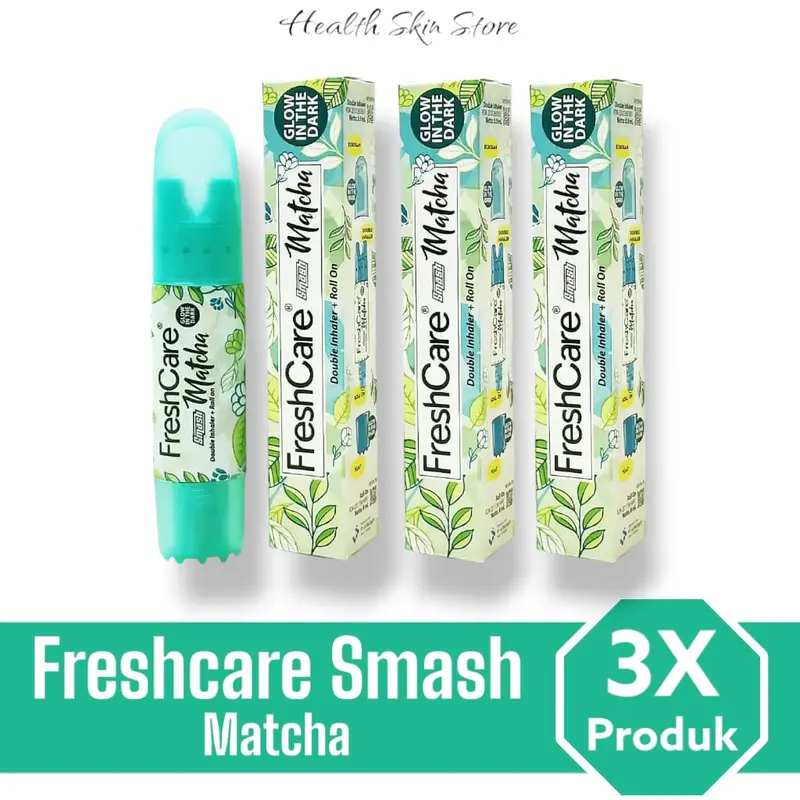 PAKET 3 PCS FreshCare Smash Matcha - Double Inhaler + Kerokan + Roll On + Pijat dan Relaksasi Tubuh 0