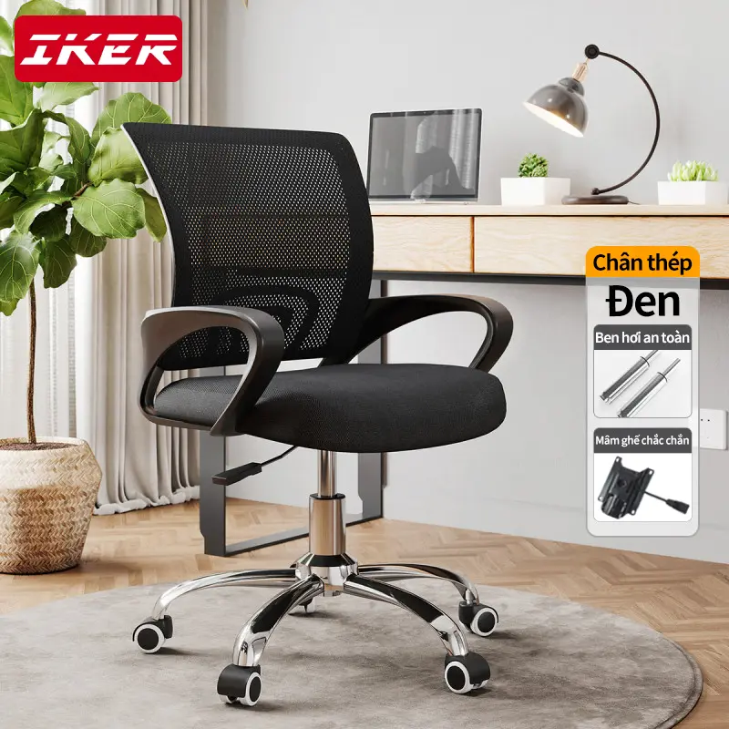 Ghế xoay làm việc văn phòng lưng lưới xoay tròn 360 độ cao cấp,Bề mặt ghế có độ đàn hồi mật độ cao, thoáng khí