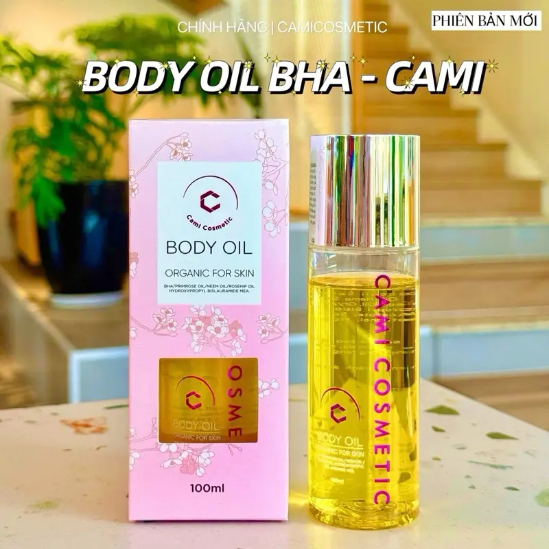 (Body Oil Cami) Dầu Dưỡng Da Toàn Thân, Mềm Mịn, Cấp Ẩm, Giảm Tình Trạng Viêm Lỗ Chân Lông, Hỗ Trợ Dưỡng Sáng Da , 100Ml Duong Trang