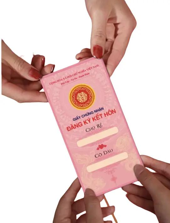 Set 200 Bao Lì Xì ĐĂNG KÝ KẾTT HÔN Độc ĐáoThiết Kế Sáng Tạo, Kích Thước 8x16cm combo 100