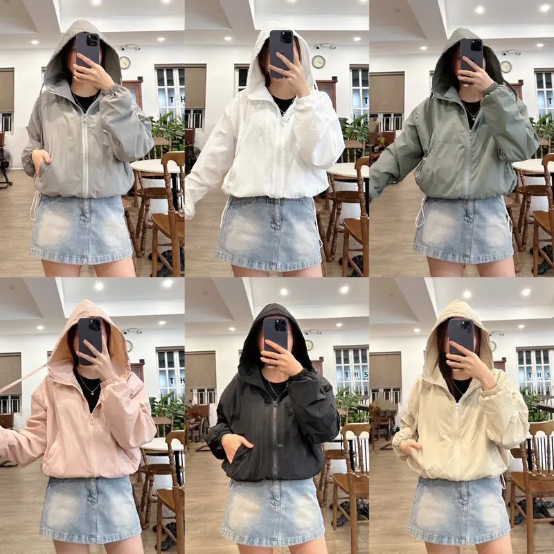 Áo khoác gió CÓ MŨ 2 lớp có DÂY RÚT cản gió, kháng nước nhẹ - Lumaxstore 0
