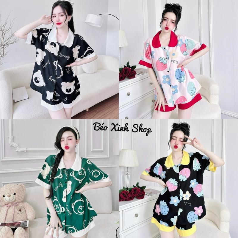 Đồ Bộ - Đồ Ngủ Quần Áo Đùi Pijama Bigsize 50-100kg Vải Lụa Nhật Lạnh Mặc Cực Thích Nữ Nhung Lịch Women Quần Ngủ