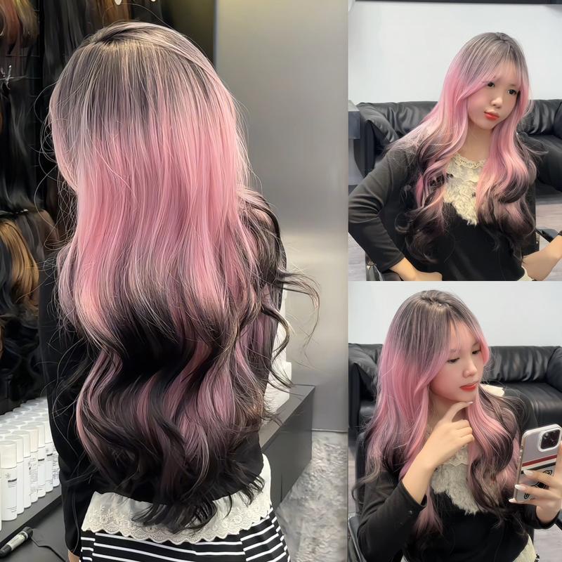 DJ-03 Tóc giả nguyên đầu xoăn ombre tây 60CM <ngôi vip ziczac)