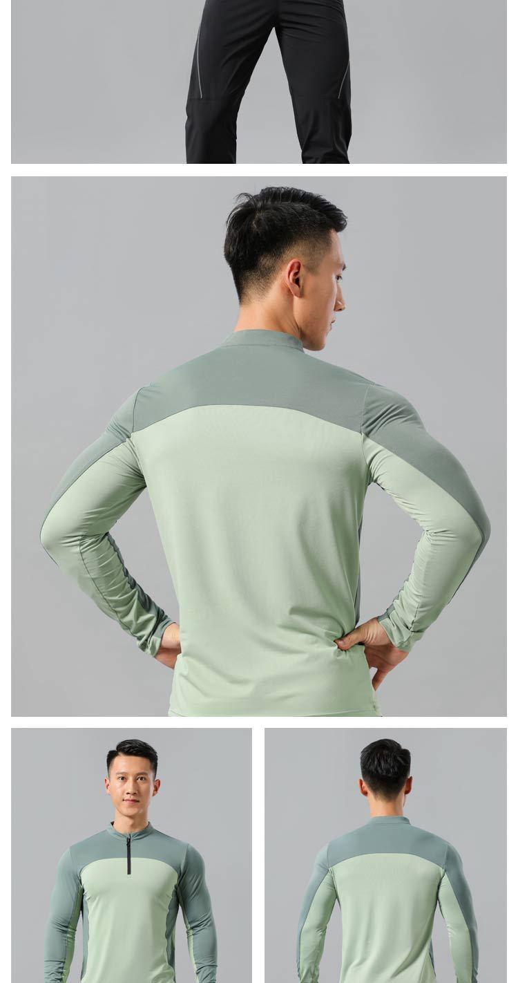 Product Introduction of Áo Thun Dài Tay Thể Thao, Dành Cho Nam Giới, Chạy Bộ, Cổ Chân Đế Nửa Khóa Kéo, Màu Trơn Áo Thể Dục, Áo Tập Luyện, Co Giãn, Nhanh Khô Sport Top 15