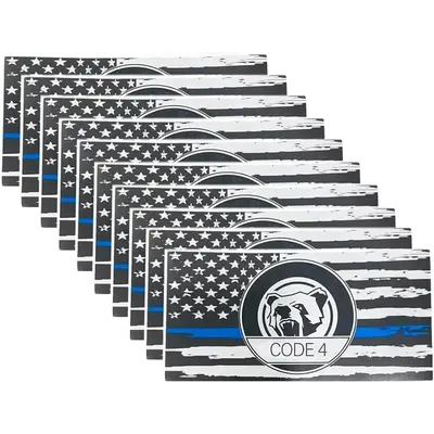 Fallen Officer Tribute Decal 10-Pack Thin Blue Line American Flag ...