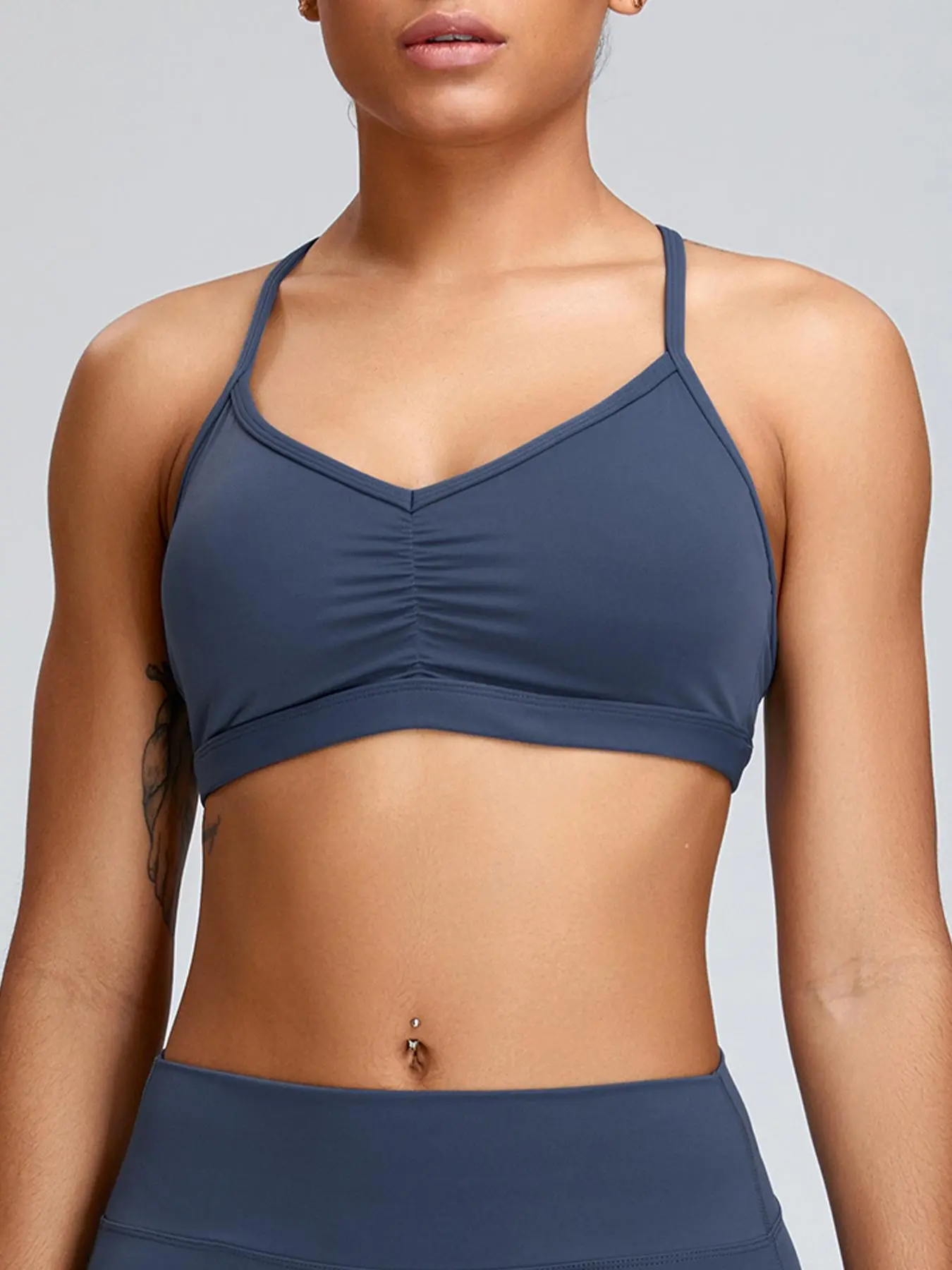 Women's Solid Color Sports Bra, Breathable Comfortable High Stretch Yoga Bra, Ladies Sportswear for Indoor Outdoor Wear, Gymclothes