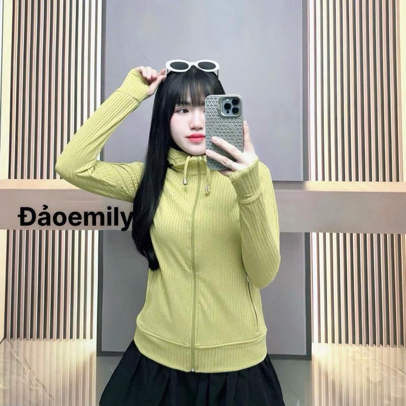 Áo khoác THUN GÂN ĐŨA ĐỐM vải dày,4 túi,ôm gọn