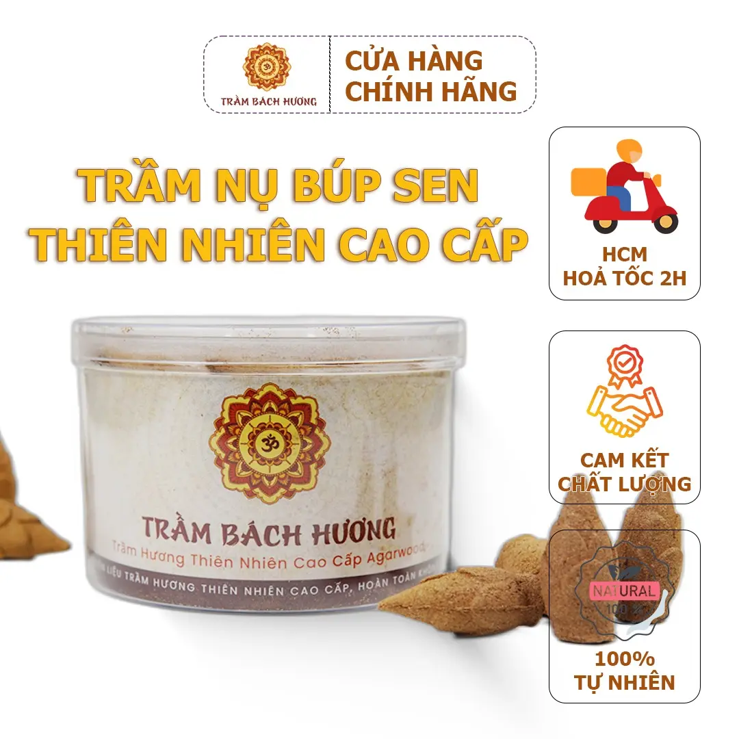 Nụ Trầm Búp Sen Bách Hương 100% Tự Nhiên - 50 Viên/150g/1 Hộp
