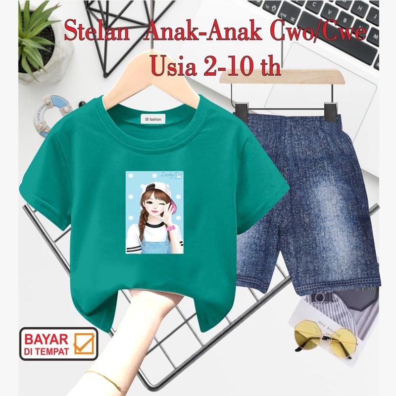 STELAN ANAK PEREMPUAN DIGITAL SABLON CEWEK TOPI 6