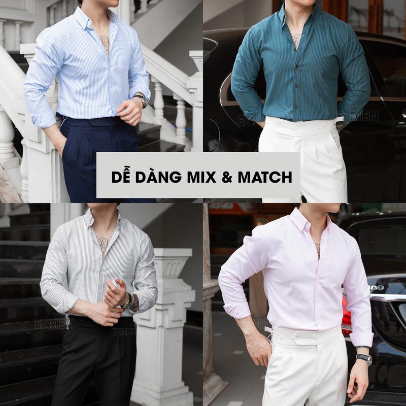 Sơ Mi Kẻ Oxford Luxury Cổ Ghim Cho Nam, Chất Vải Dày Dặn, Đứng Form. (TV-01) 3