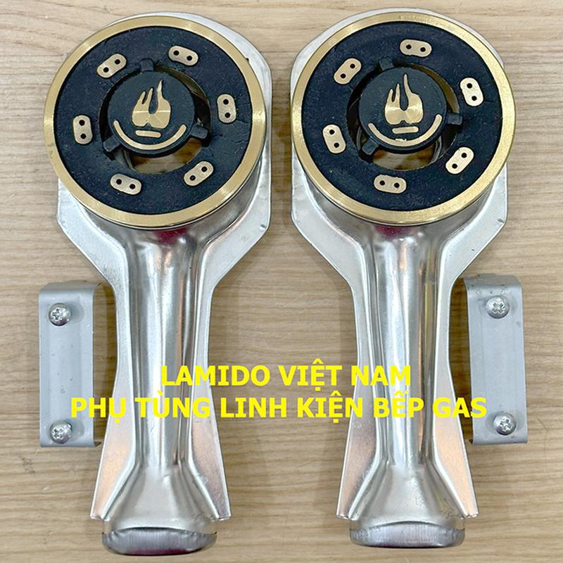 COMBO 2 Bộ Họng đầu đốt bếp gas l Ống điếu l Mâm chia lửa Sen đồng 43 - 78mm - MS01 - FUJISHI - Kèm Bass gắn + Vít - Phụ kiện bếp ga linh kiện thay thế bếp đôi đơn