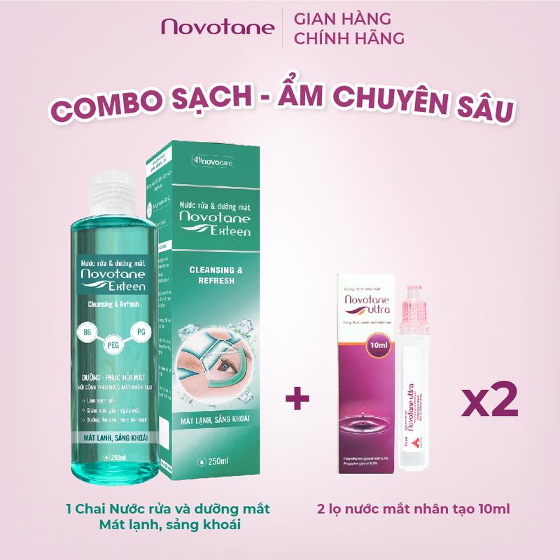 Combo nước nhỏ mắt lens và nước rửa mắt mát lạnh sảng khoái dưỡng mắt sạch sâu giảm khô mỏi thư giãn cho mắt