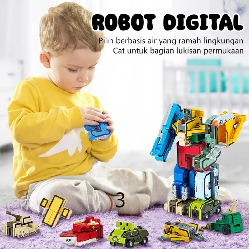 Mainan Anak Robot Transformer Robot Angka Number 15in1 Number Robot Transformer Robot Angka Mainan Edukasi Anak 0