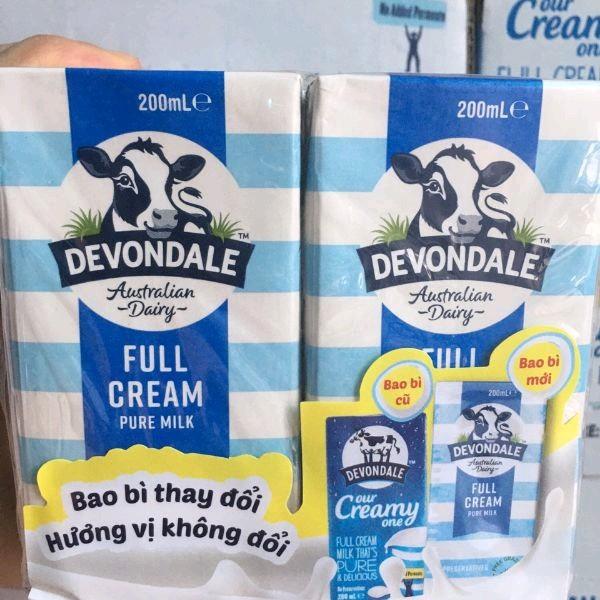 Sữa tươi Devondale thùng 24 hộp 200ml sữa  bò