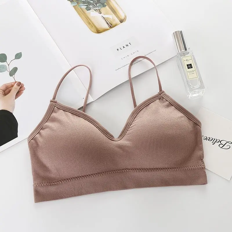 BRA539 Bra Wanita Tanpa Kawat Pakaian Dalam Bralette Push Up Elastis Bra Busa Bh Seamless Tipis Kemben Renda Top Crop 4