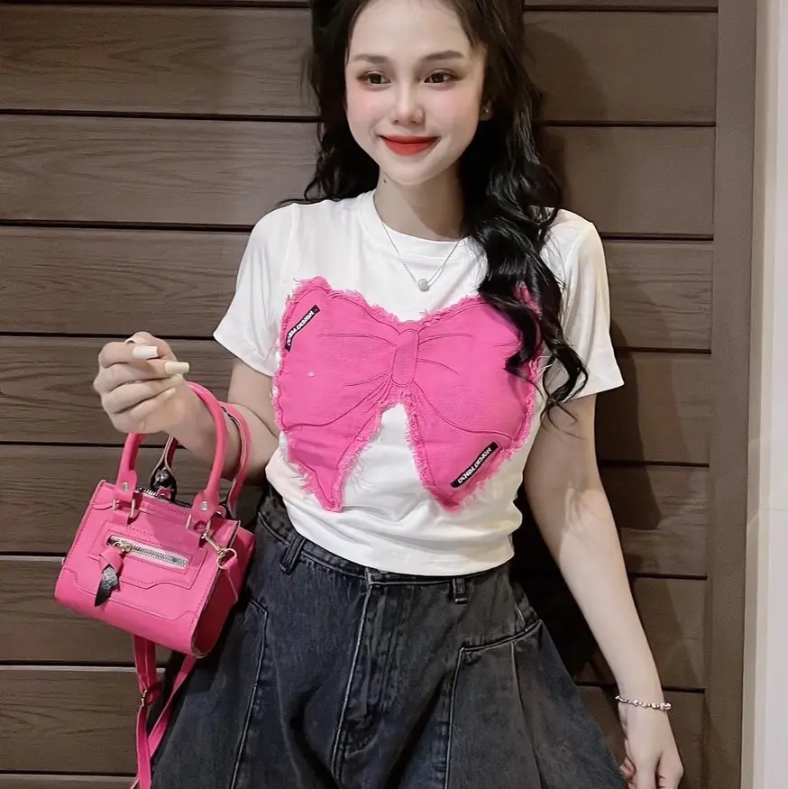 Áo croptop chất cotton khô 3158 dáng rộng