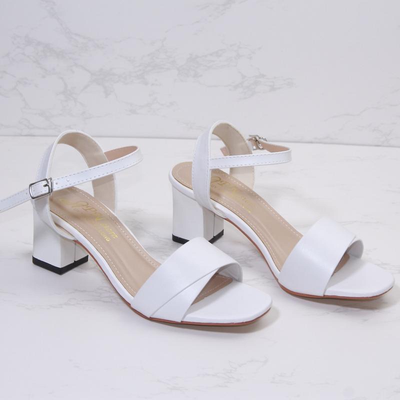  Giày sandal nữ cao gót vuông 5p quai bản xếp mép góc cực xinh - SD167 DéP Shoes 