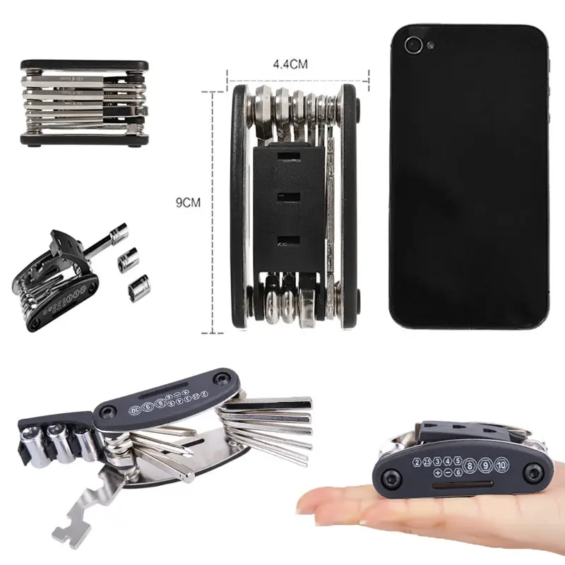 16 in 1 Kunci pas Lipat mini Set Kunci Sepeda motor 16 Tools 16in1 Kunci 8 9 10 ring pas L Obeng 2