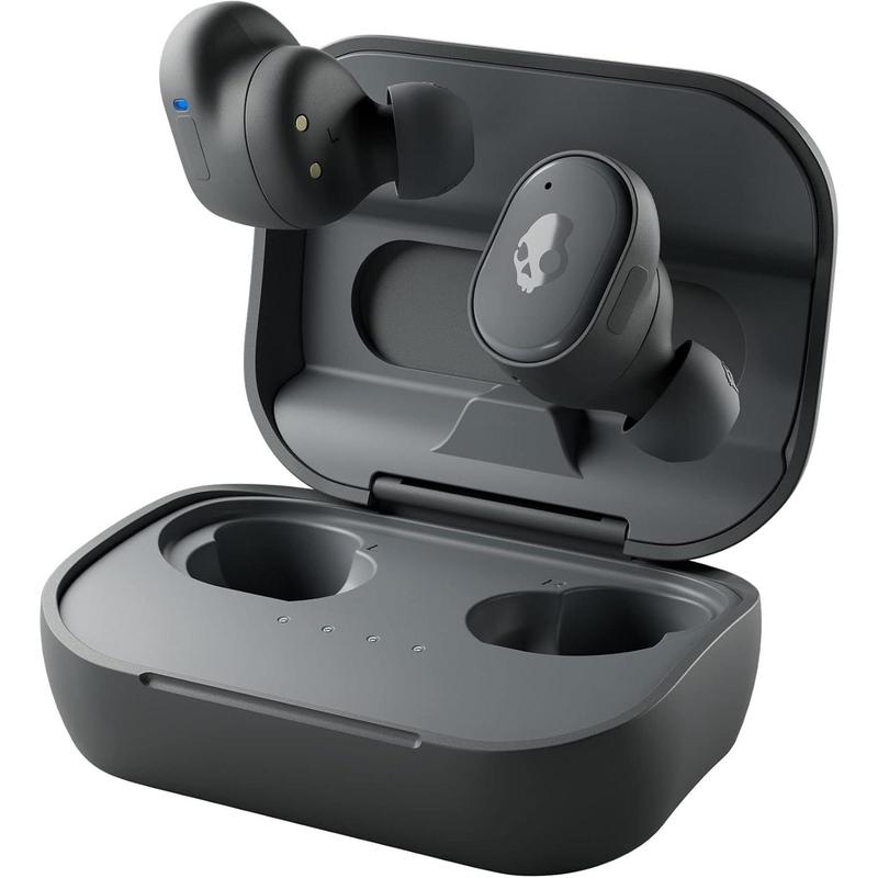 TikTok Shop Wireless Earbuds 40 Hr Battery Skull iQ Alexa Enabled Microphone Works with iPhone Android and Bluetooth Devices Chill Grey S2GTW P744