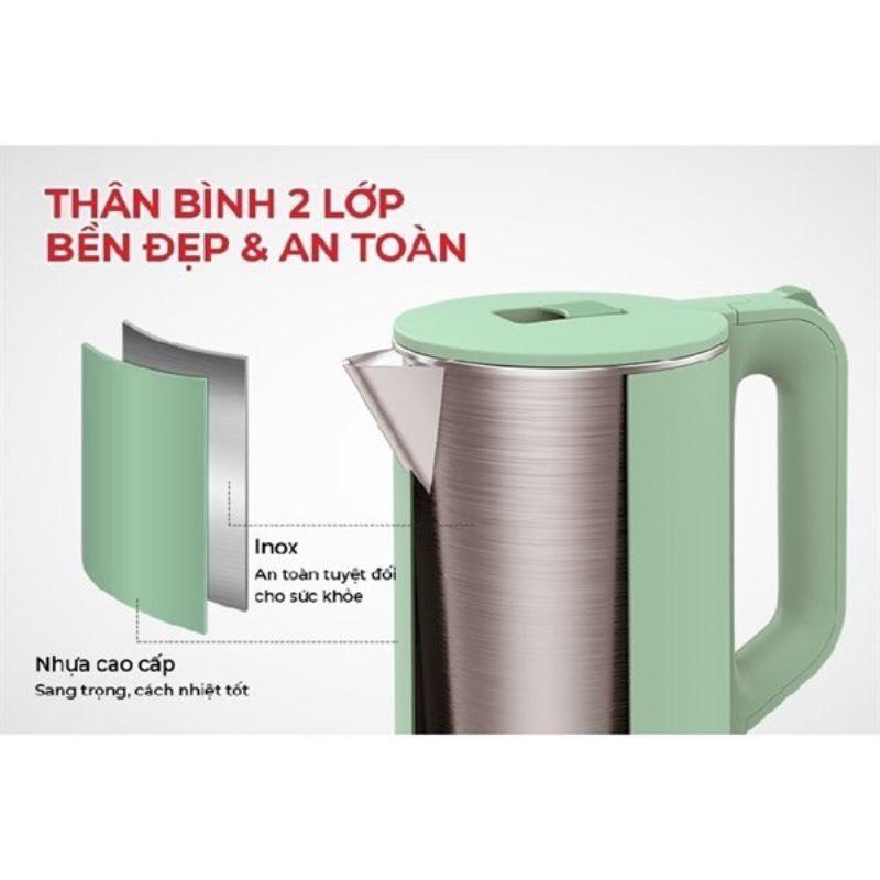 Ấm siêu tốc Inox Baretti dung tích 1.7l - Hàng chính hãng bảo hành 12 tháng trên toàn quốc cốc 9999999999999999999k 2