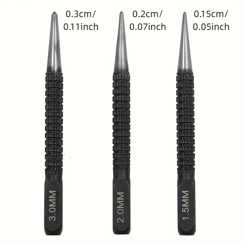 High Carbon Steel Center Punch Set, Anti-slip Center Punch for Alloy Steel, Wood Marking Drilling Tools, Drilling Fixed-point Device 2