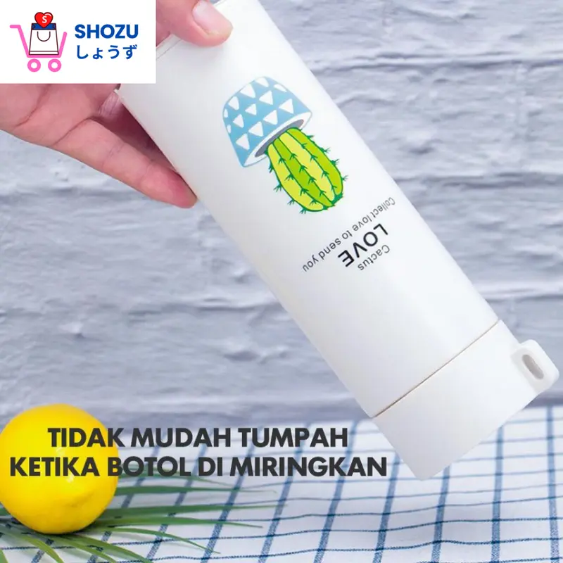 Botol Minum Kaca 450ml Cute Plant Botol Termos TEBAL KUAT TAHAN PANAS DINGIN Botol Minum Anak Sekolah BPA FREE Botol Tumblr+ Handle 4