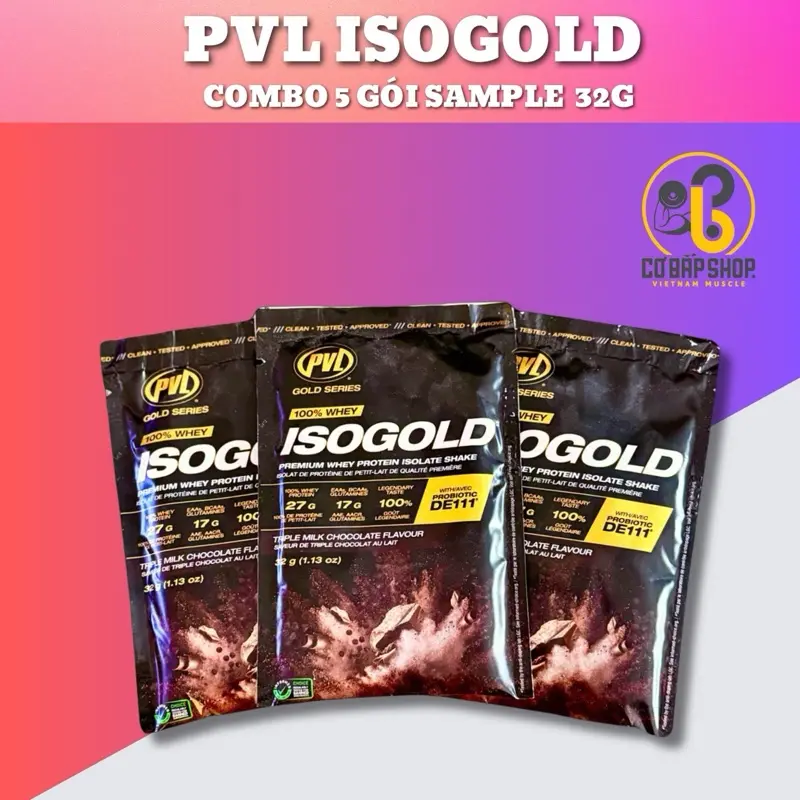 Sample Gói nhỏ Whey Protein PVL ISO GOLD - Whey Hydrolyzed & Isolate - 27G Protein - Gói 32G 0