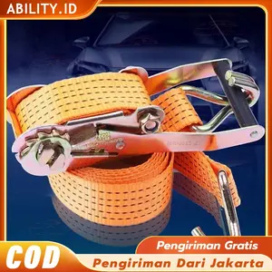 Rachet Tie Down 10 Meter 10 TON Webbing Cargo Lashing Belt Trackbelt Tali Ikat Sabuk Truk 10METER