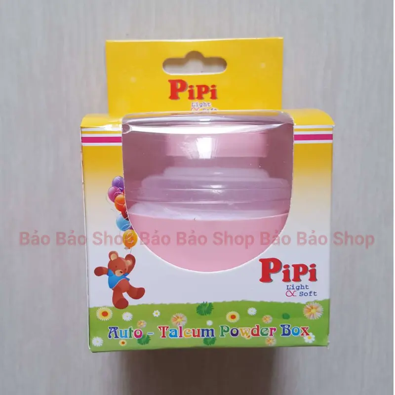 Hộp đựng phấn rôm cho bé PiPi có kèm bông chậm chứa phấn (màu sắc ngẫu nhiên cho bé trai, bé gái)