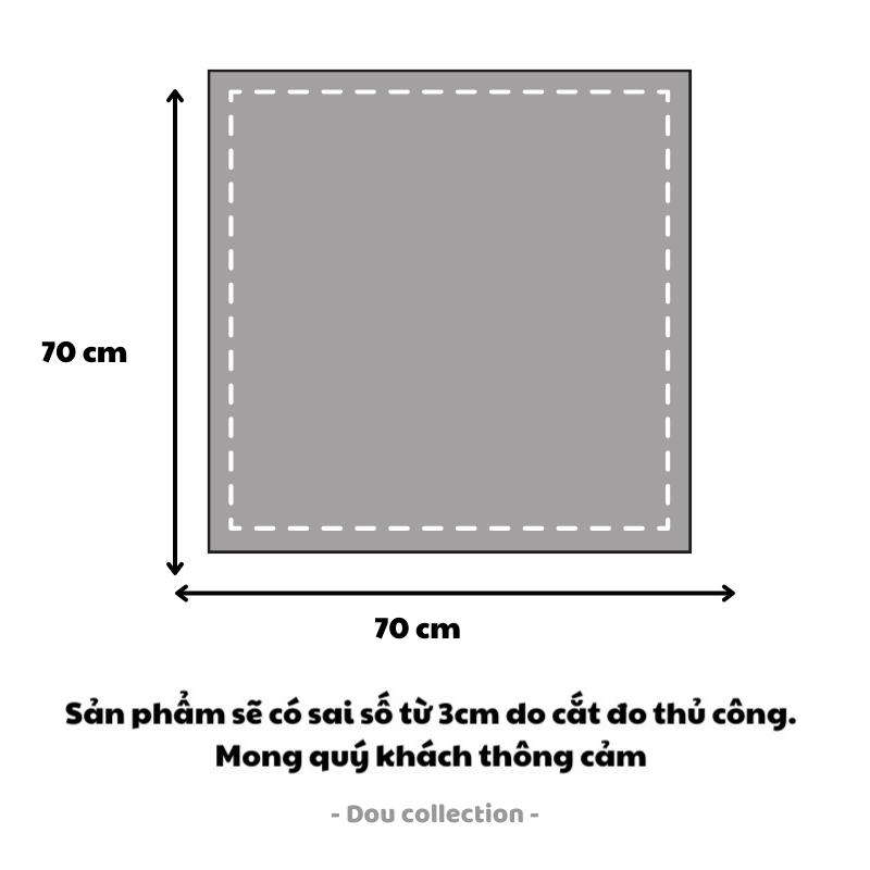 Khăn Lụa Vuông Unisex, Khăn Turban Hoạ Tiết Hoa Monogram Phối Nhiều Màu Thời Trang Xuân Hè - Size 70x70cm - Mã KL068 1