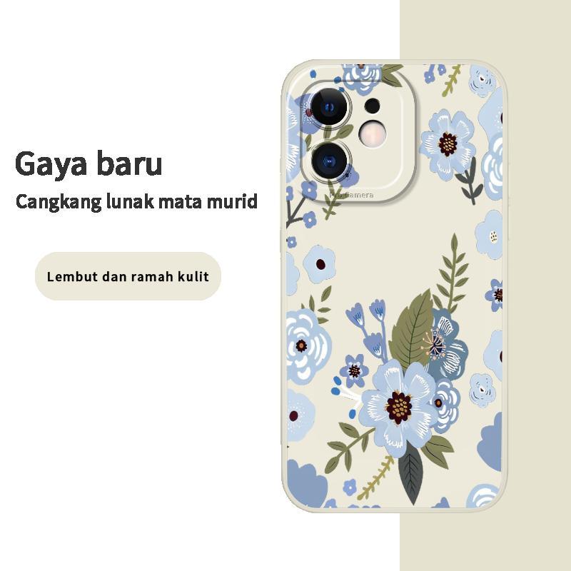 Pro Camera Case for Oppo A7N A16 A16S A5 2018 Ax5 A15 A15S A31 2020 A16k A16E A53 2020 A54 A55 4G A59 A71 2018 2018 A74 4G A76 A9 2020 Soft ShockProof Indah Floral Silial Hp Hp 6